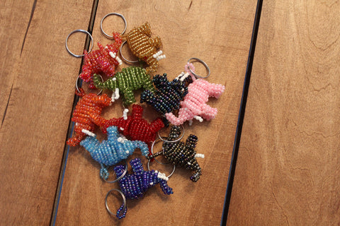 Handmade Beaded Elephant Keychain